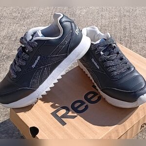 Reebok Classic Leather Galaxy 2-Black Glitter Girls Sz.2